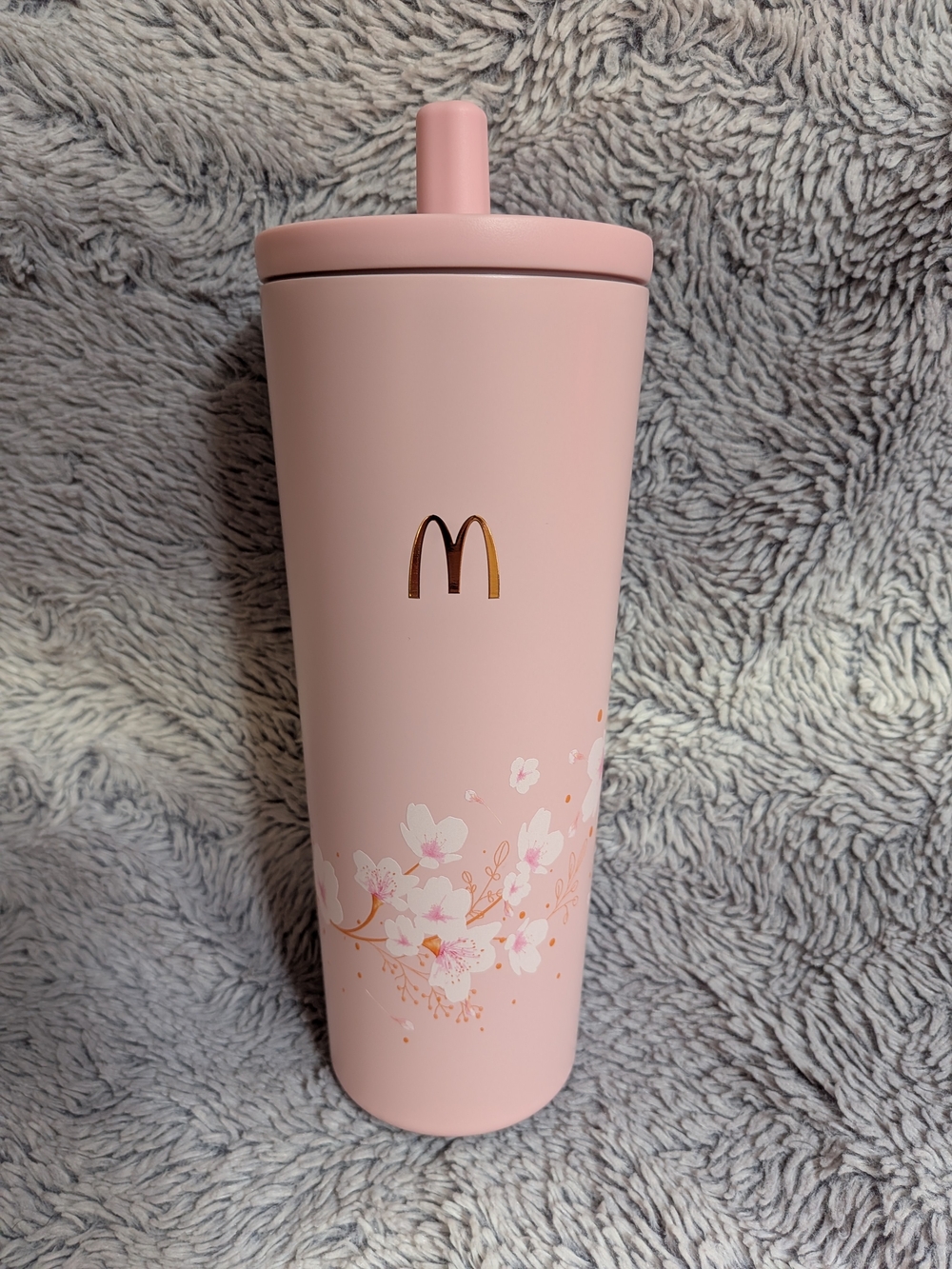 McDonald's Asia Pink Floral Insulated Tumbler with Straw